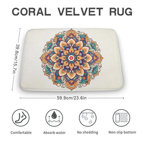 Flower Coral Velvet Rug