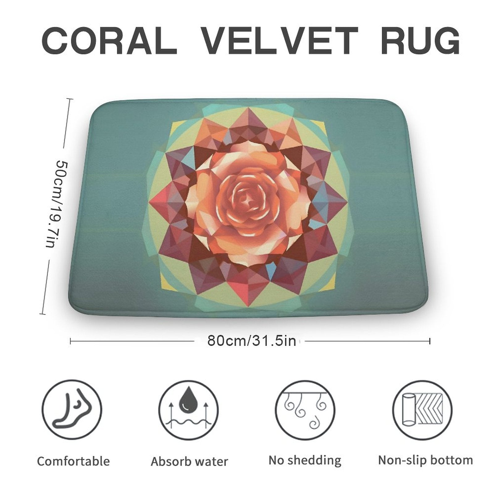 Rose Coral Velvet Rug