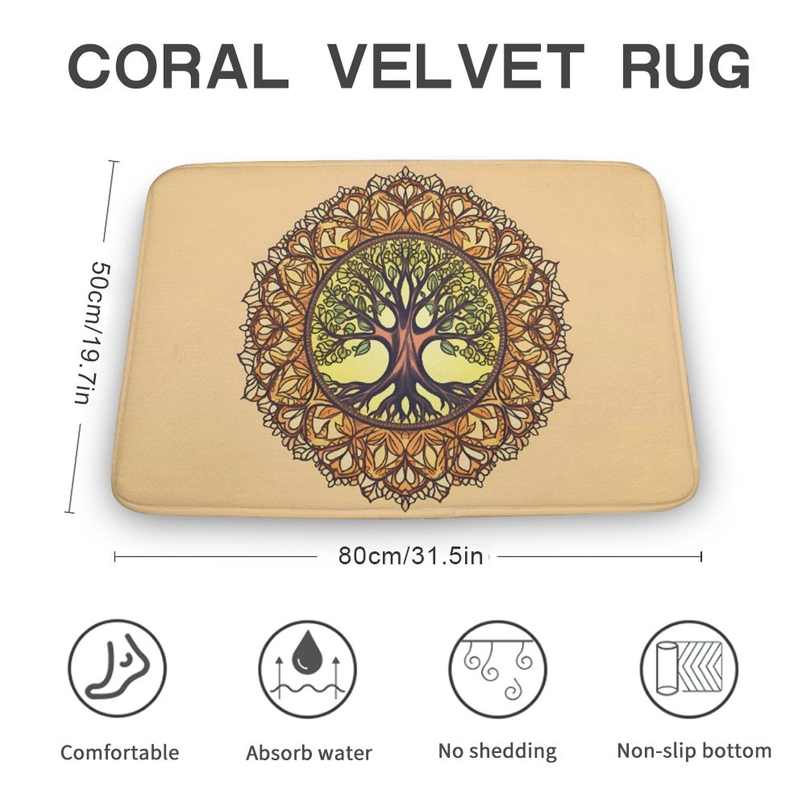 Tree Coral Velvet Rug