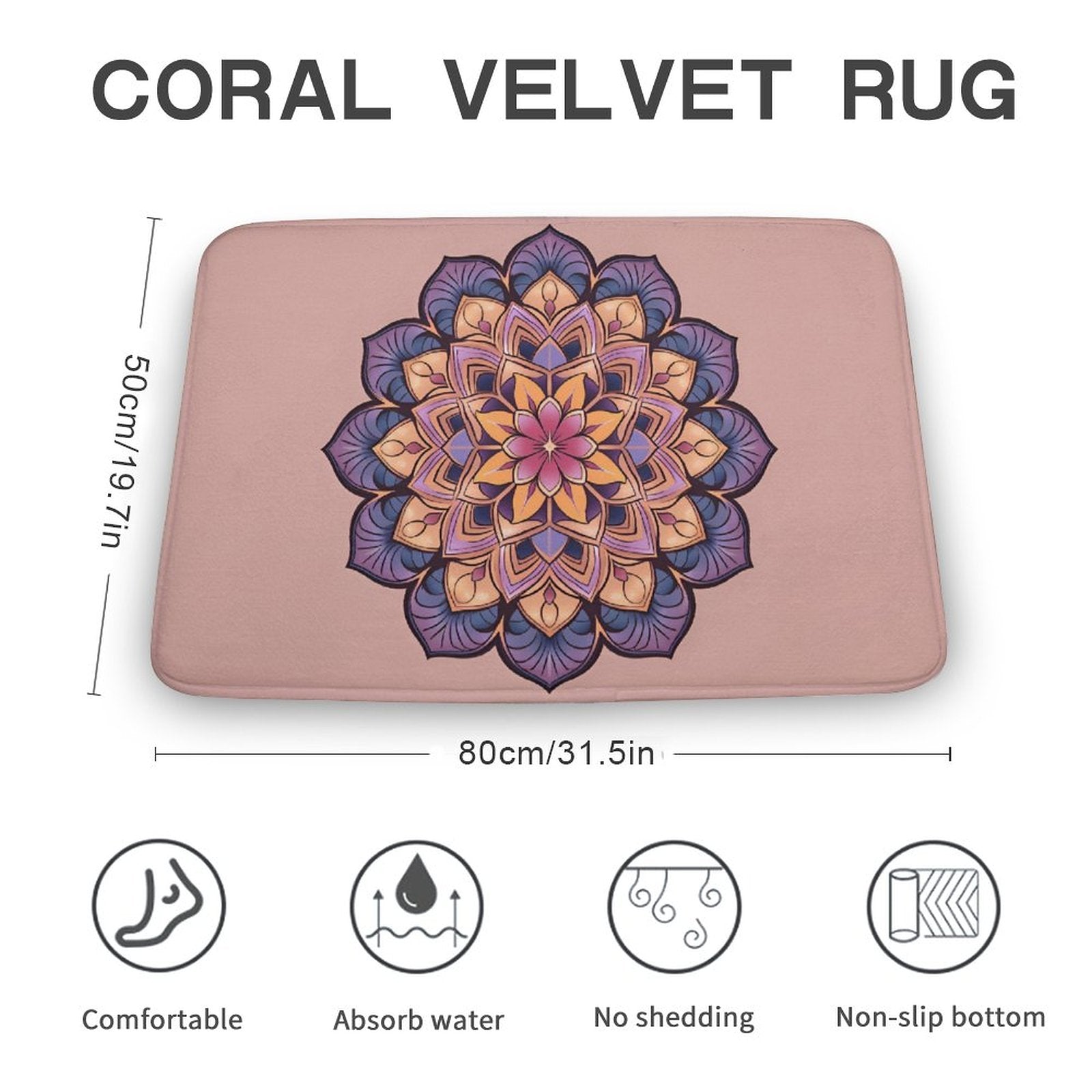 Lotus Coral Velvet Rug