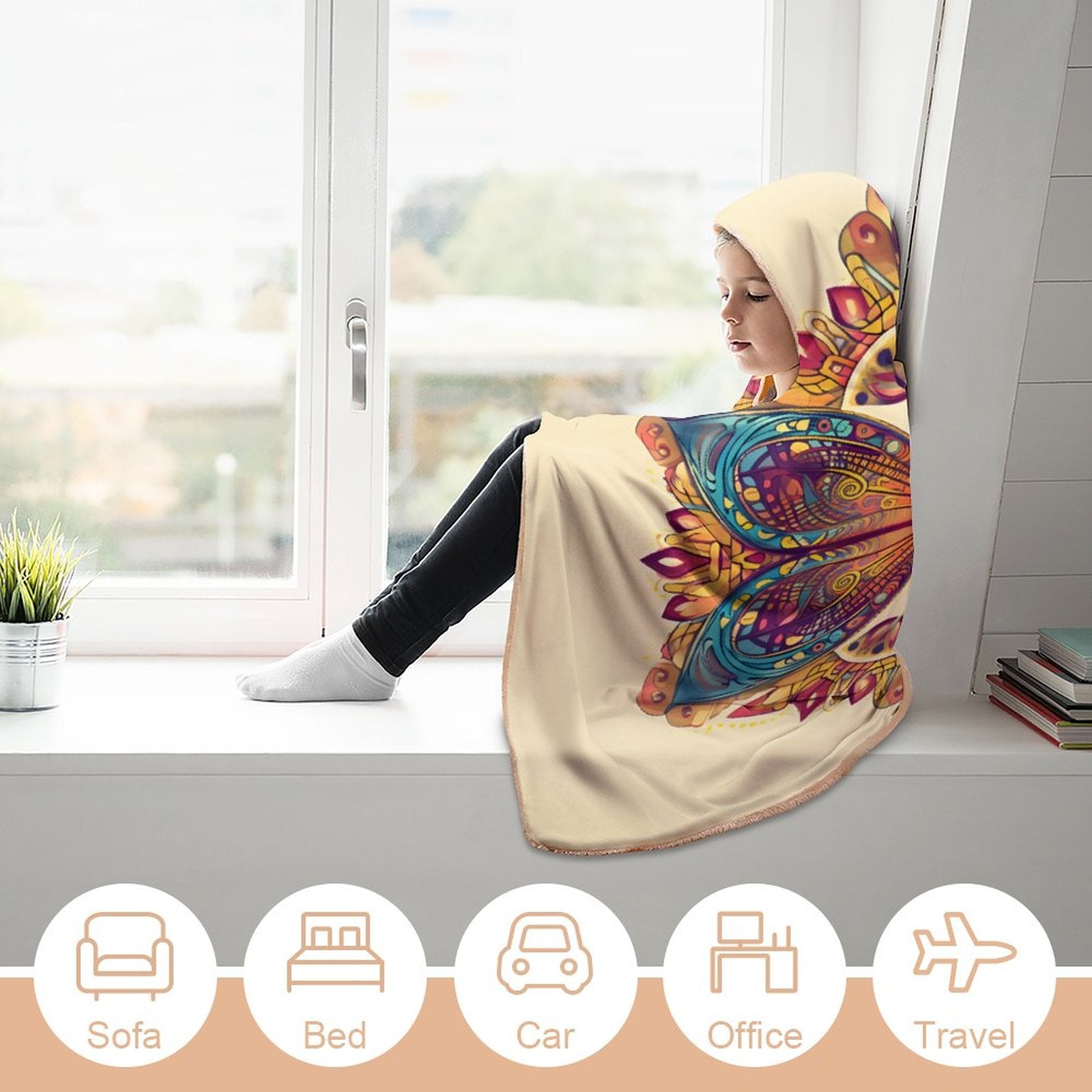 Butterfly Hooded Blanket