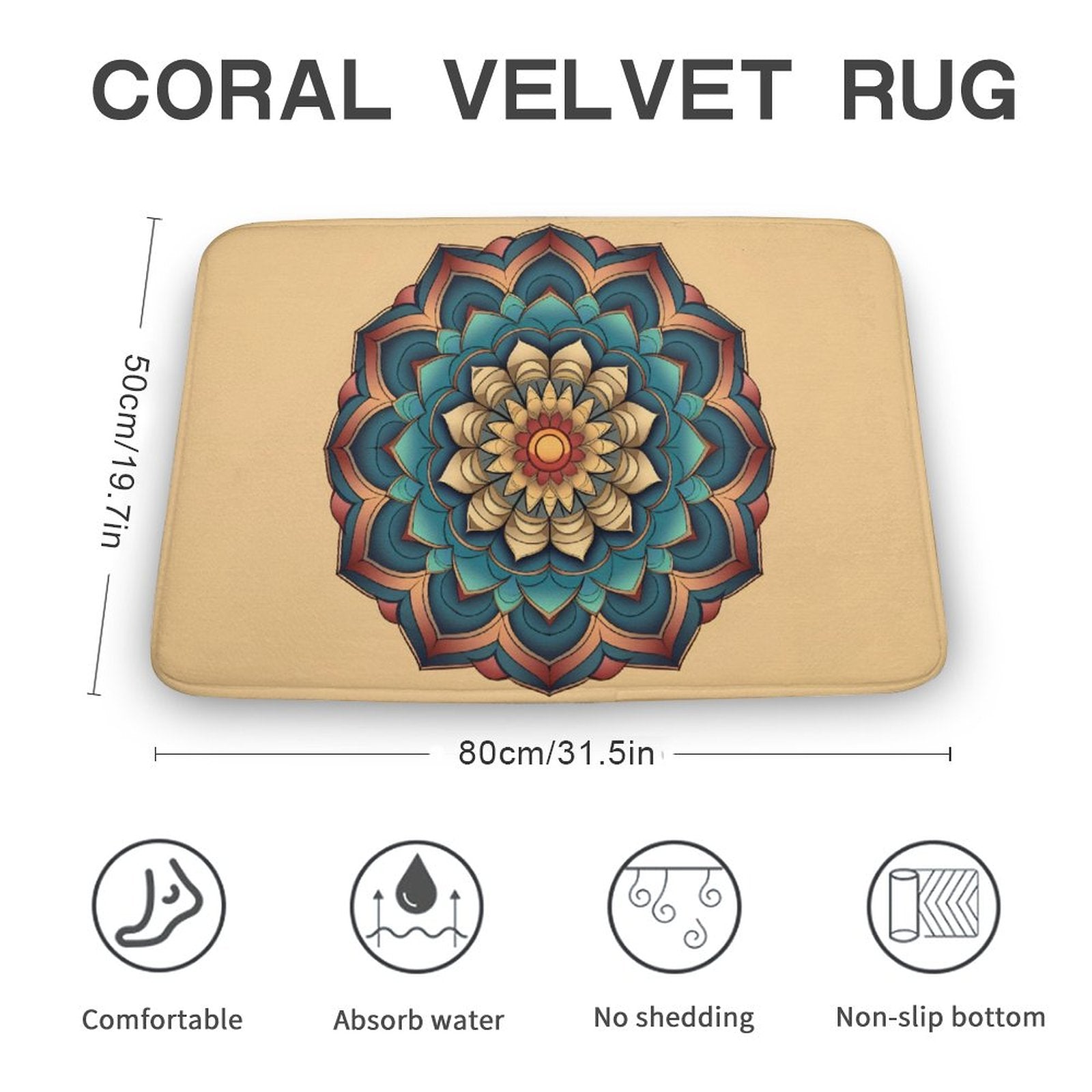 Lotus Coral Velvet Rug