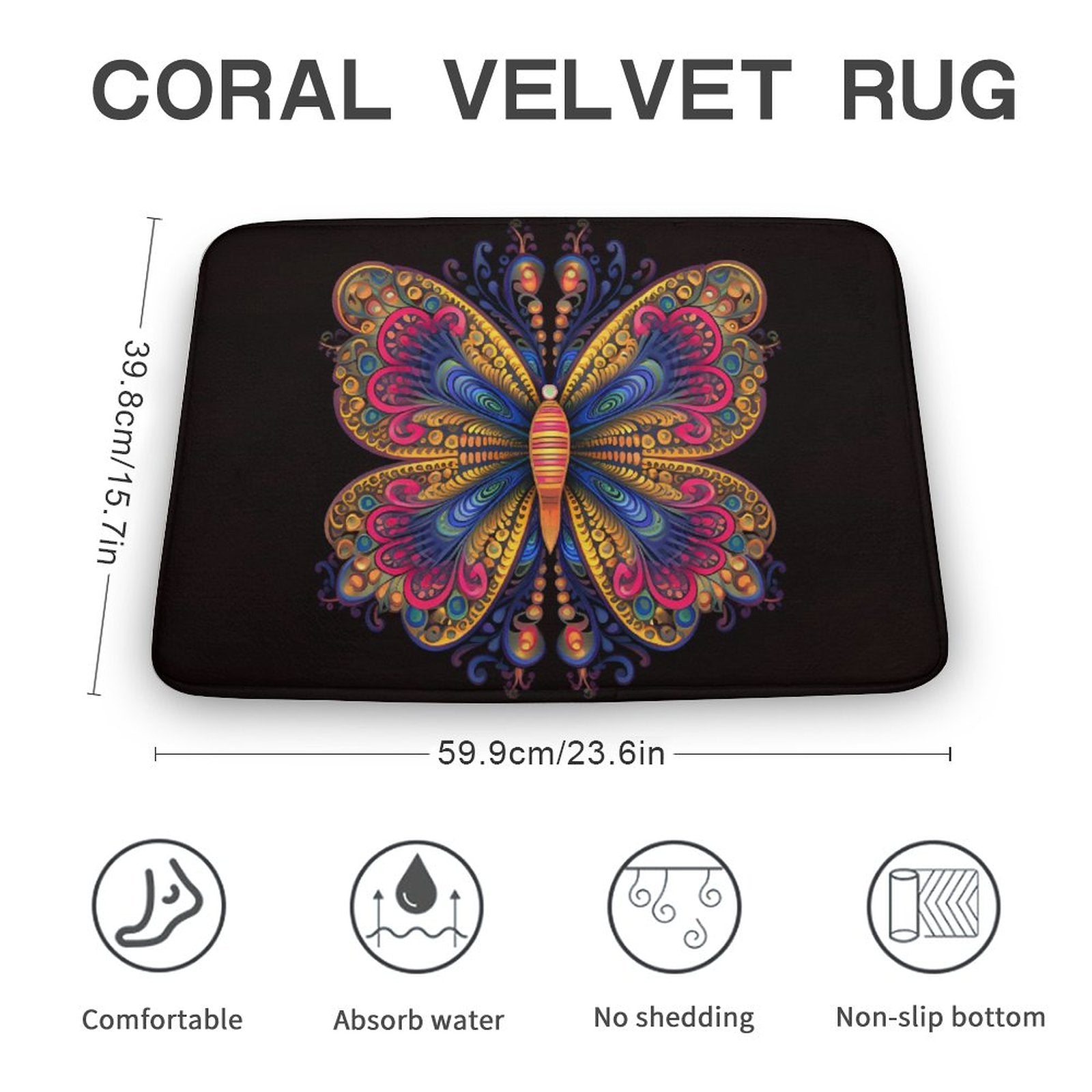 Butterfly Coral Velvet Rug