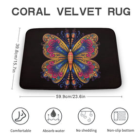 Butterfly Coral Velvet Rug