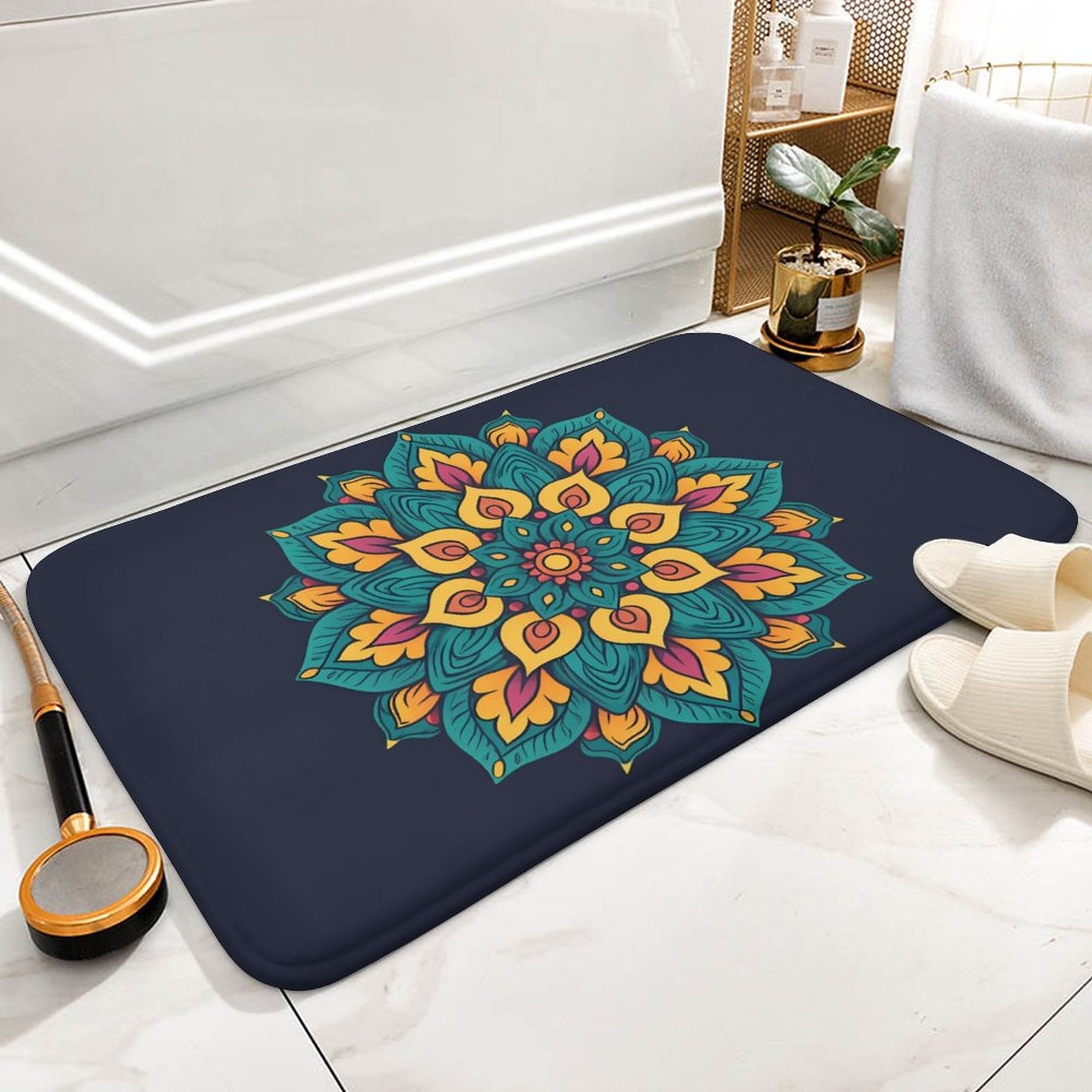 Flower Coral Velvet Rug