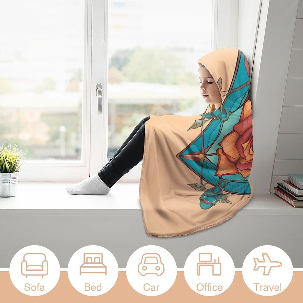 Rose Hooded Blanket