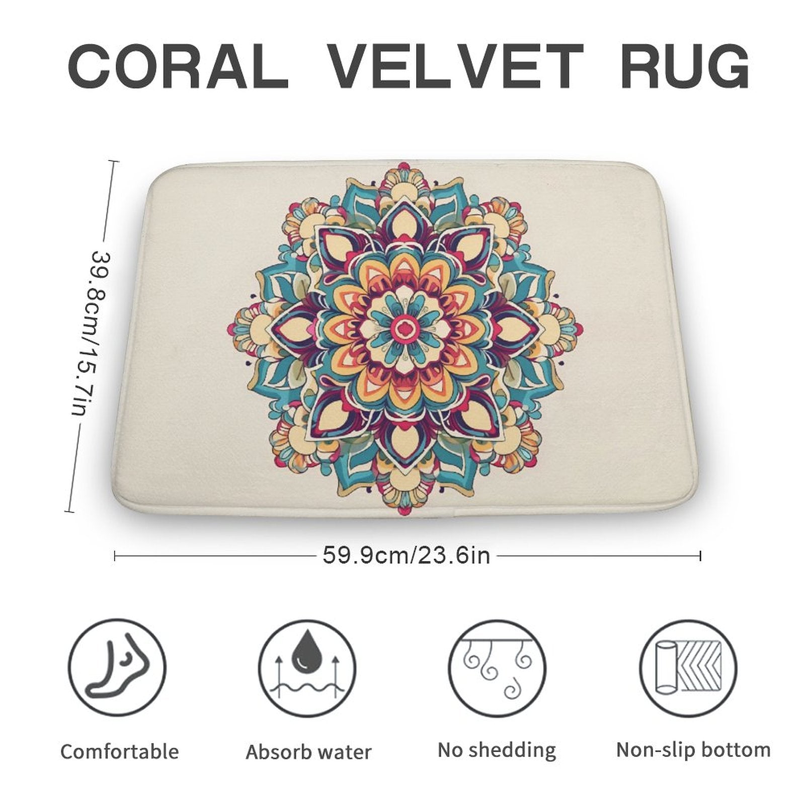 Flower Coral Velvet Rug