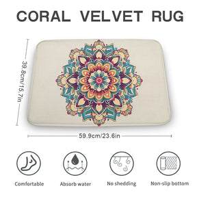 Flower Coral Velvet Rug