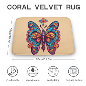 Butterfly Coral Velvet Rug