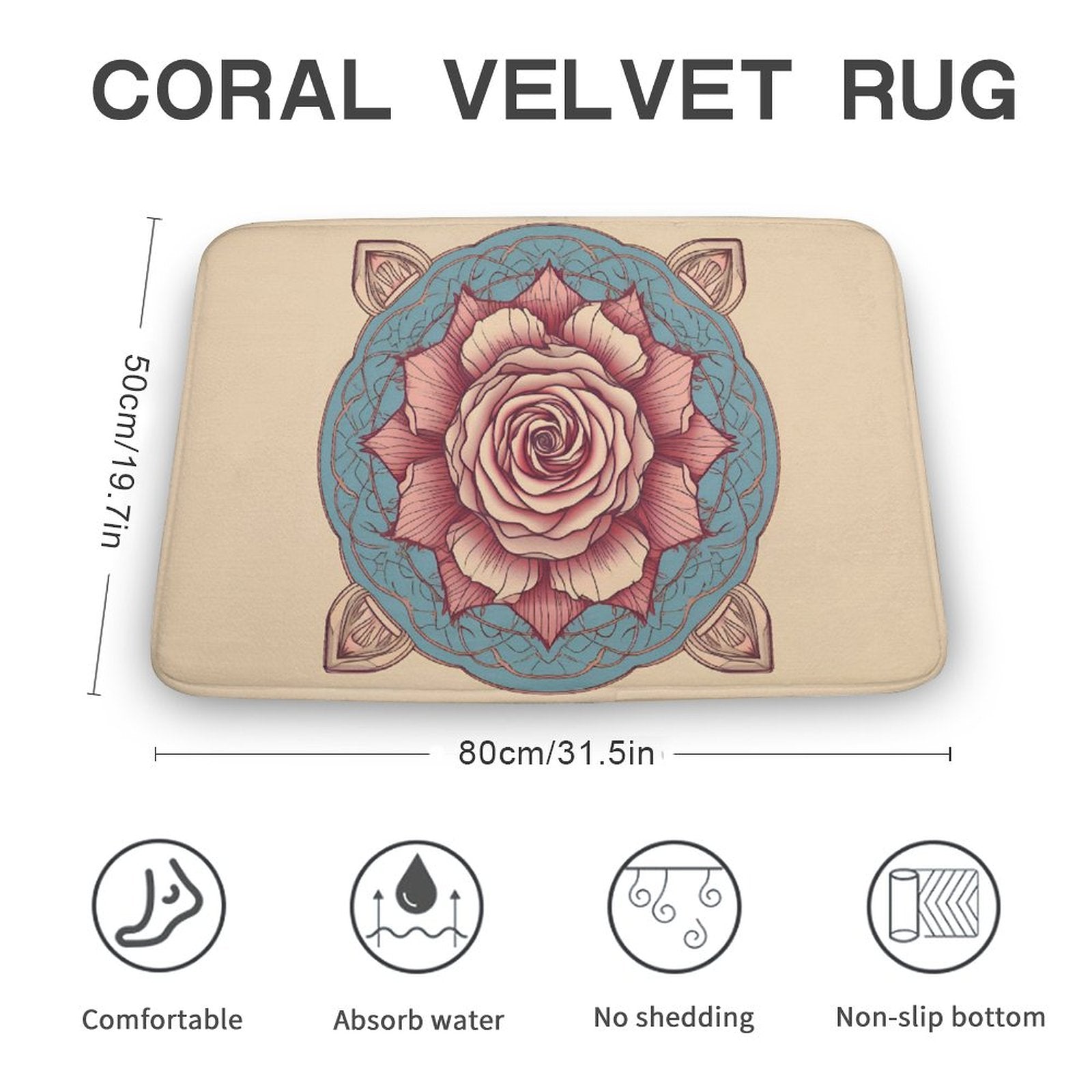 Rose Coral Velvet Rug