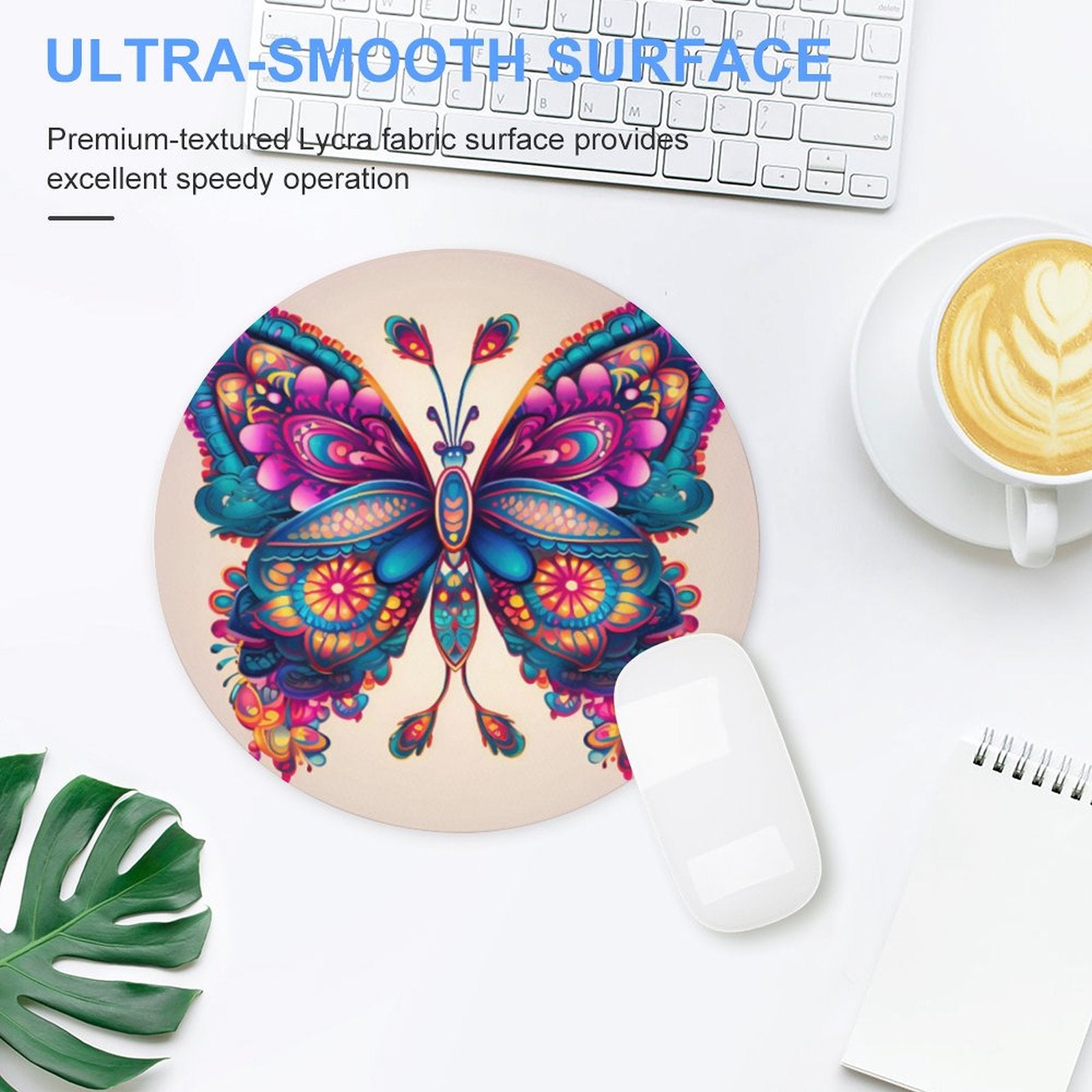 Butterfly Round Mouse Pad