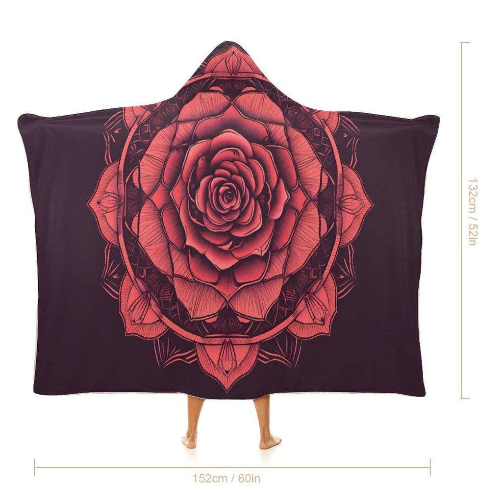 Manta con capucha de rosas