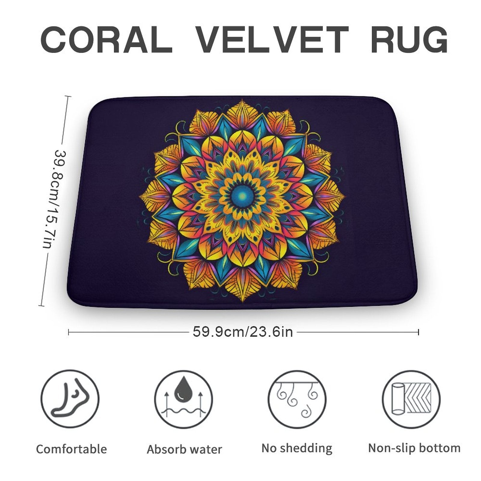 Sunflower Coral Velvet Rug