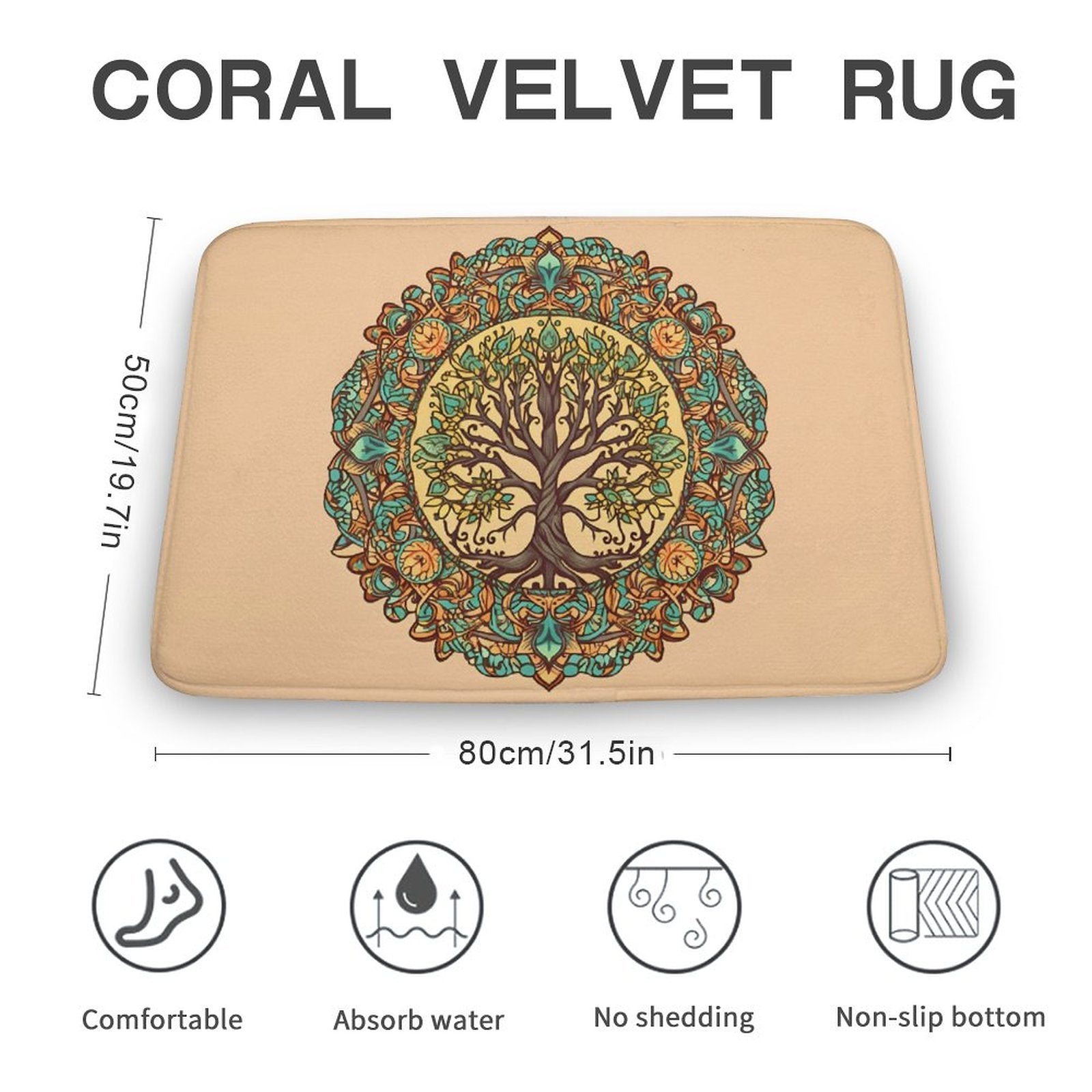 Tree Coral Velvet Rug