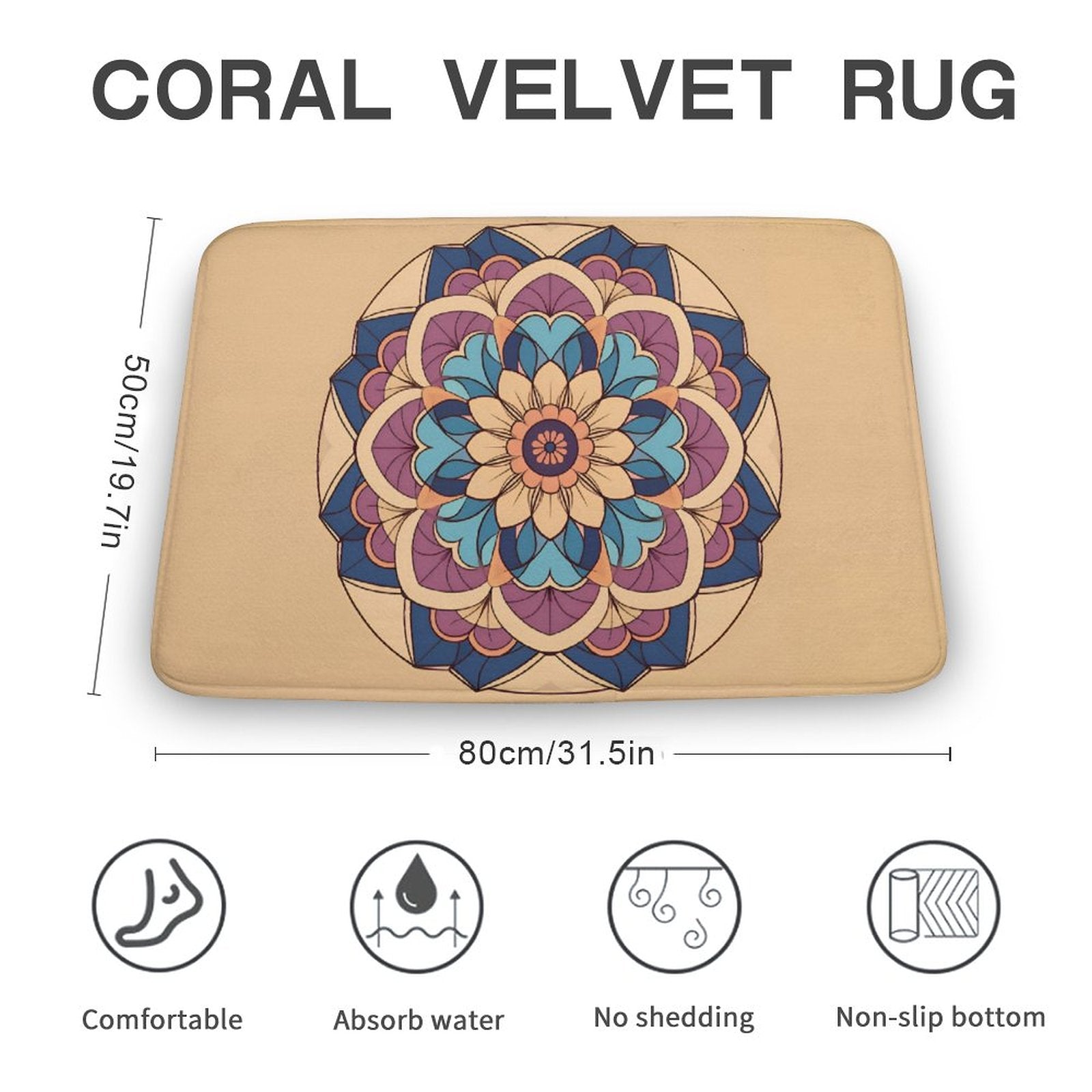 Lotus Coral Velvet Rug