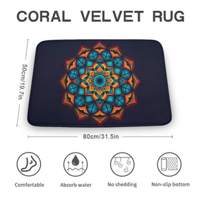 Geometric Coral Velvet Rug