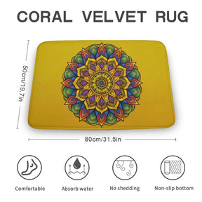 Sunflower Coral Velvet Rug