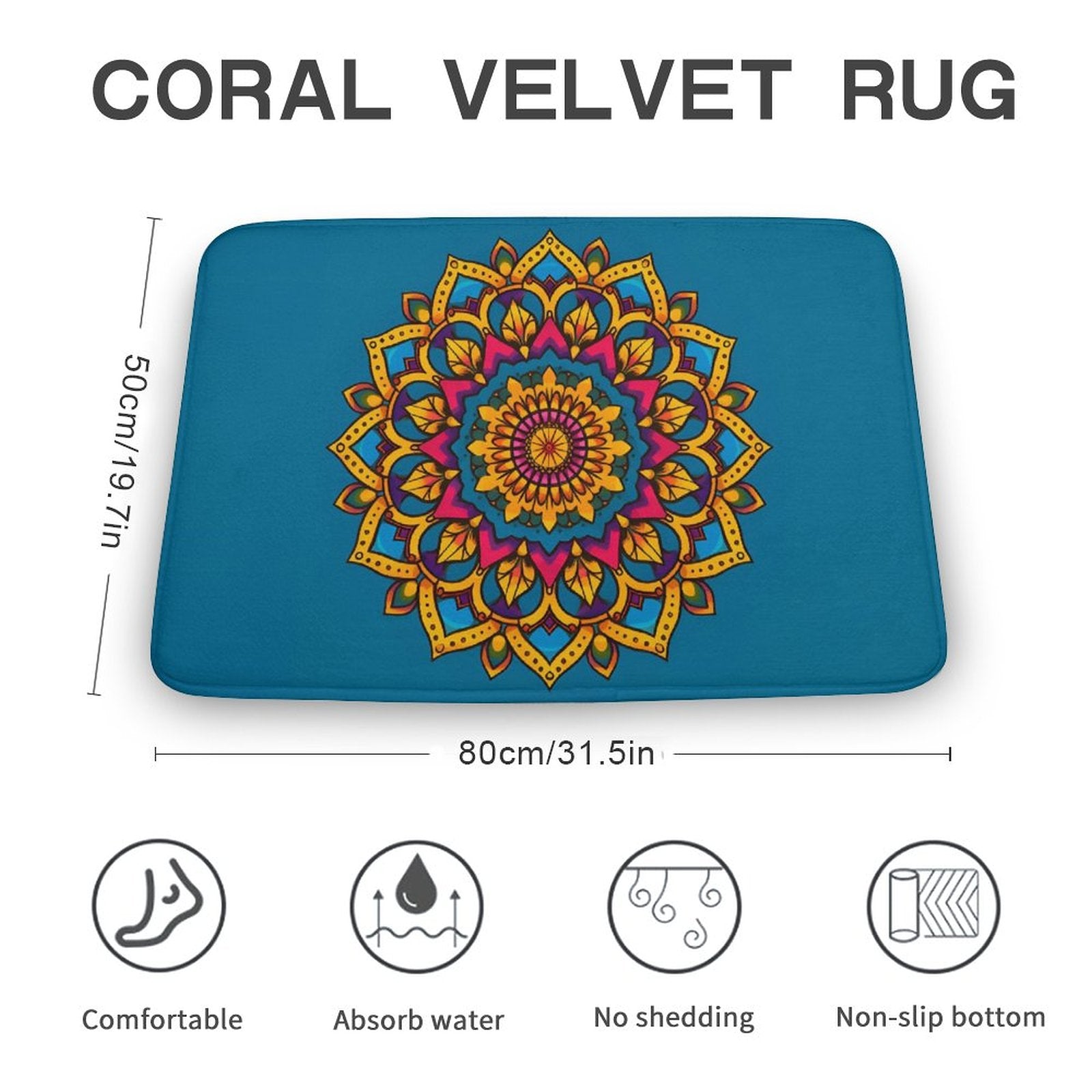 Sunflower Coral Velvet Rug