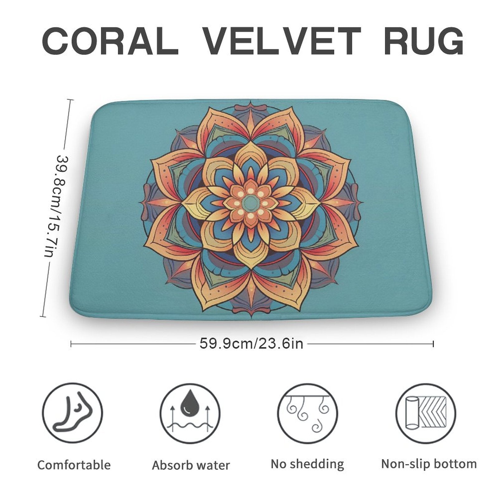 Lotus Coral Velvet Rug