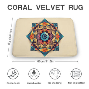 Geometric Coral Velvet Rug