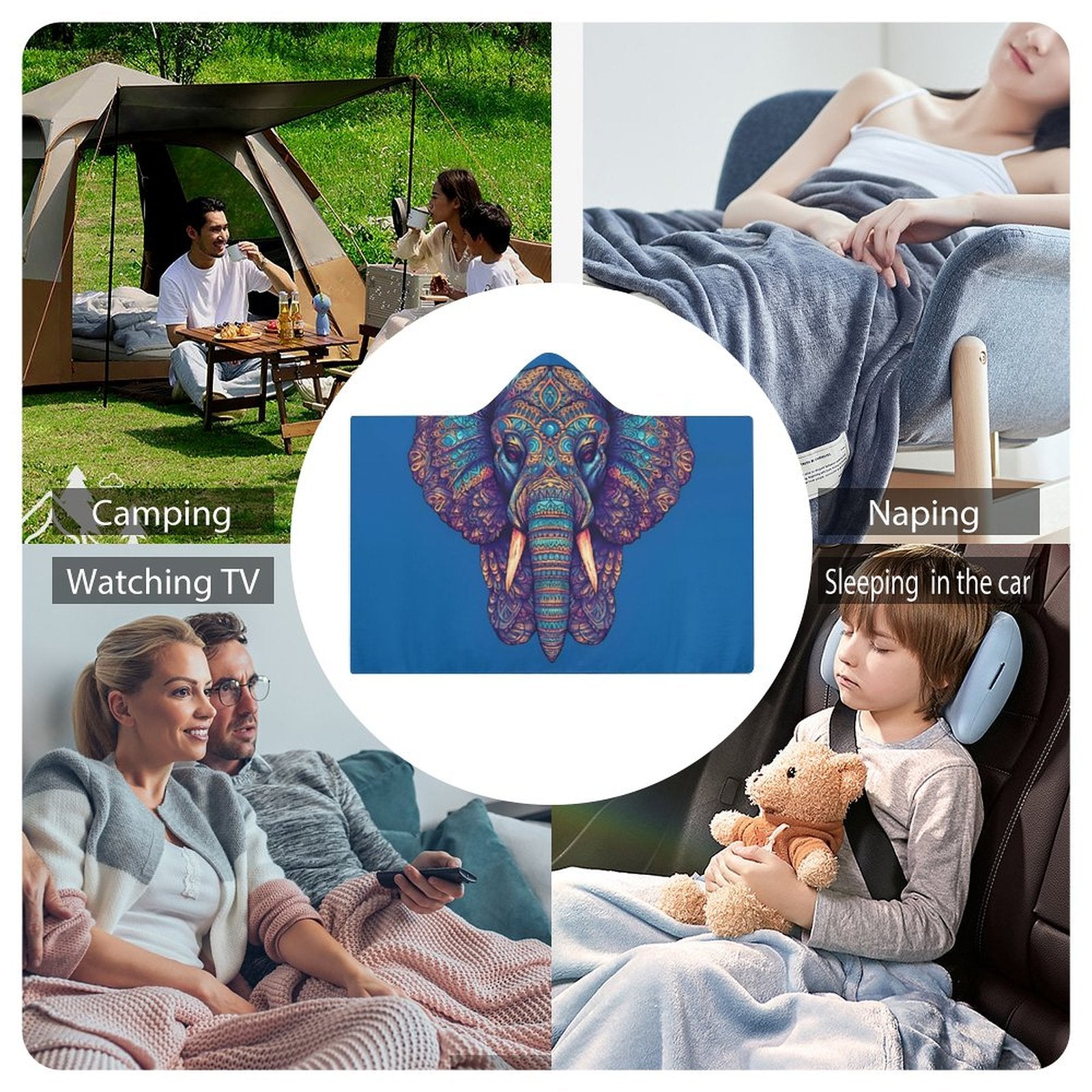 Elephant Hooded Blanket