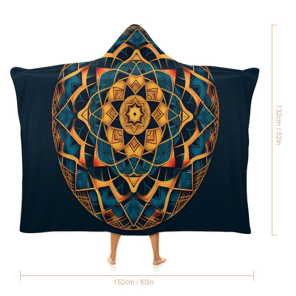 Manta con capucha geométrica