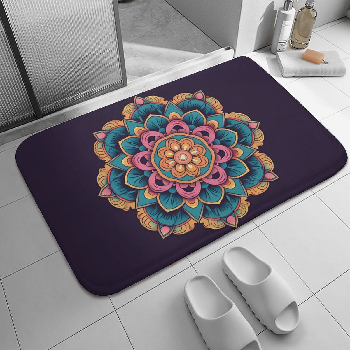 Flower Coral Velvet Rug