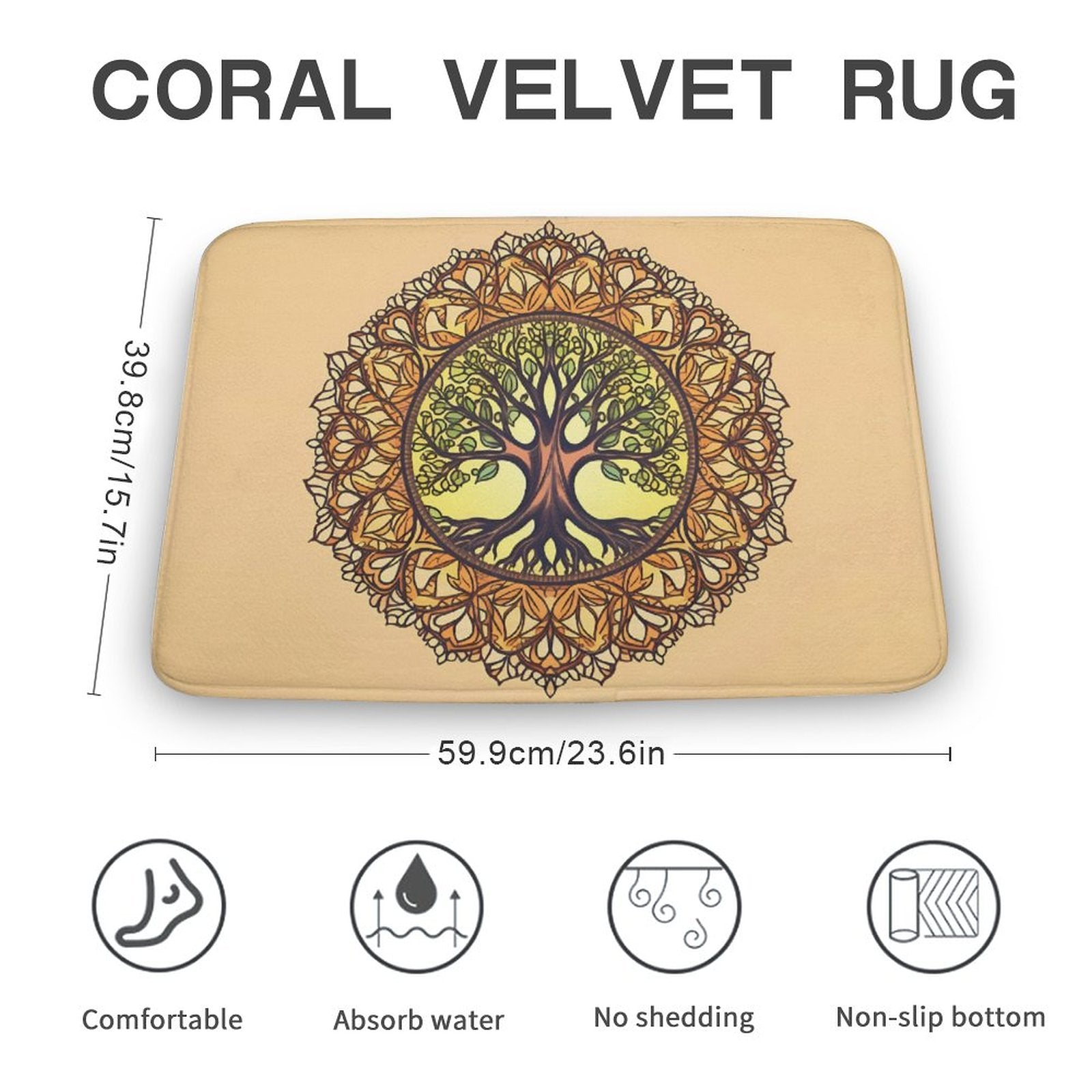 Tree Coral Velvet Rug