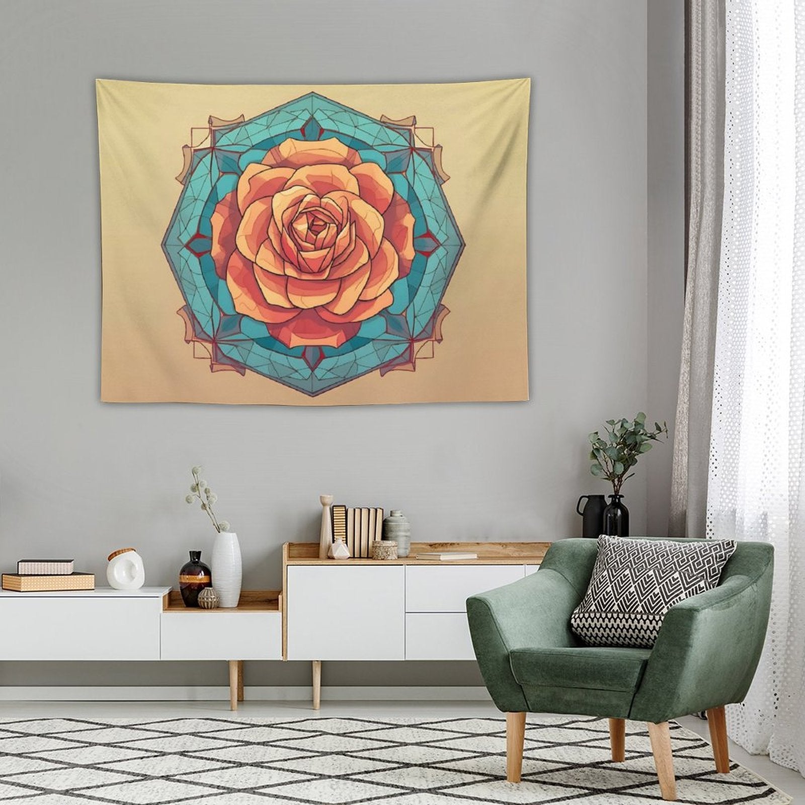 Tapiz de pared de rosas