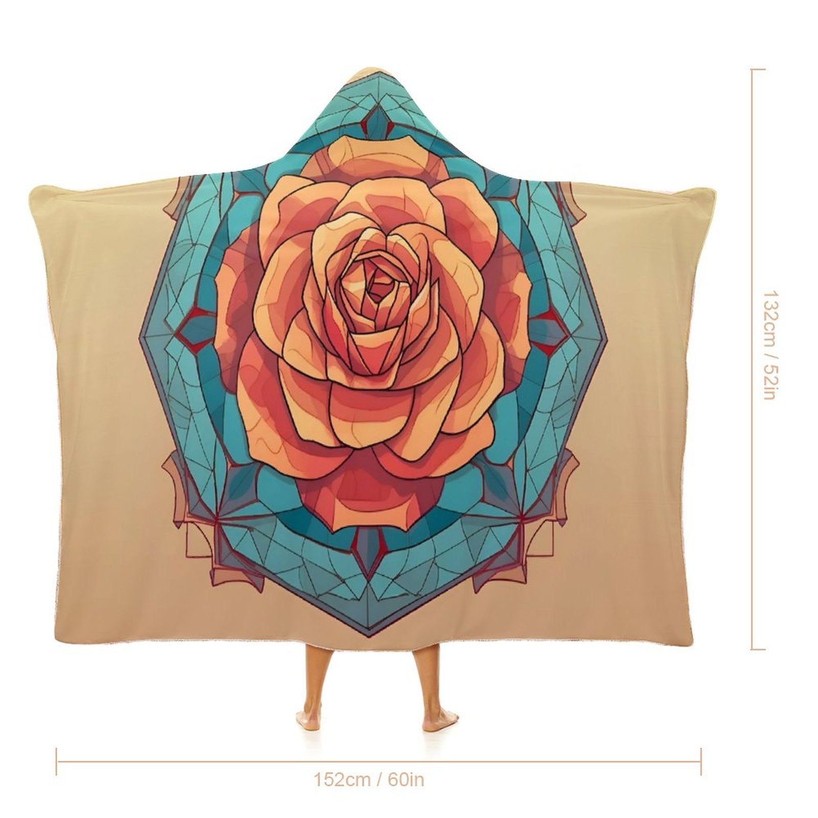 Manta con capucha de rosas