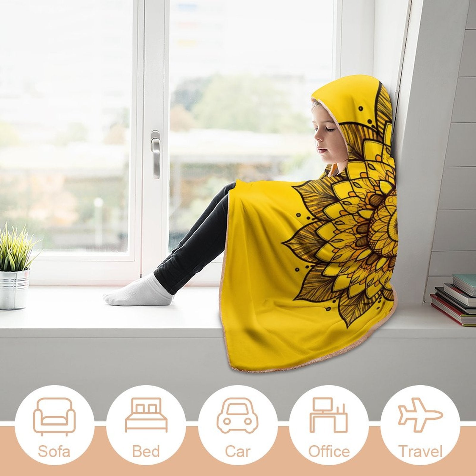 Sunflower Hooded Blanket