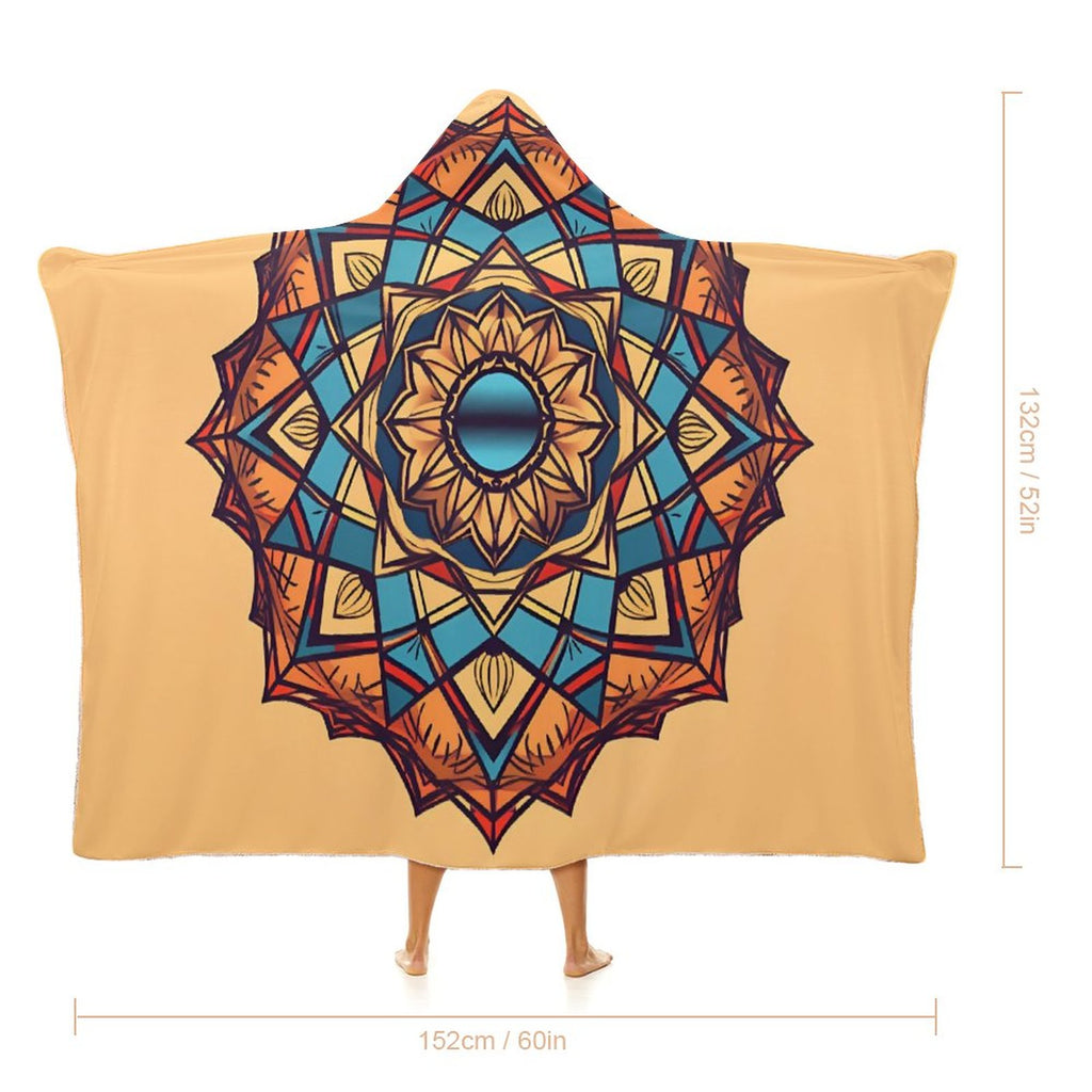 Manta con capucha geométrica