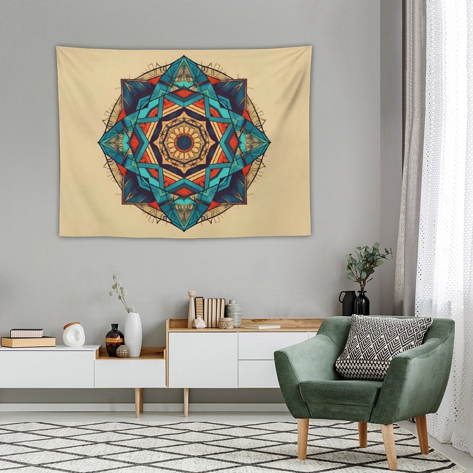 Tapiz geométrico de pared