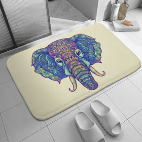 Elephant Coral Velvet Rug