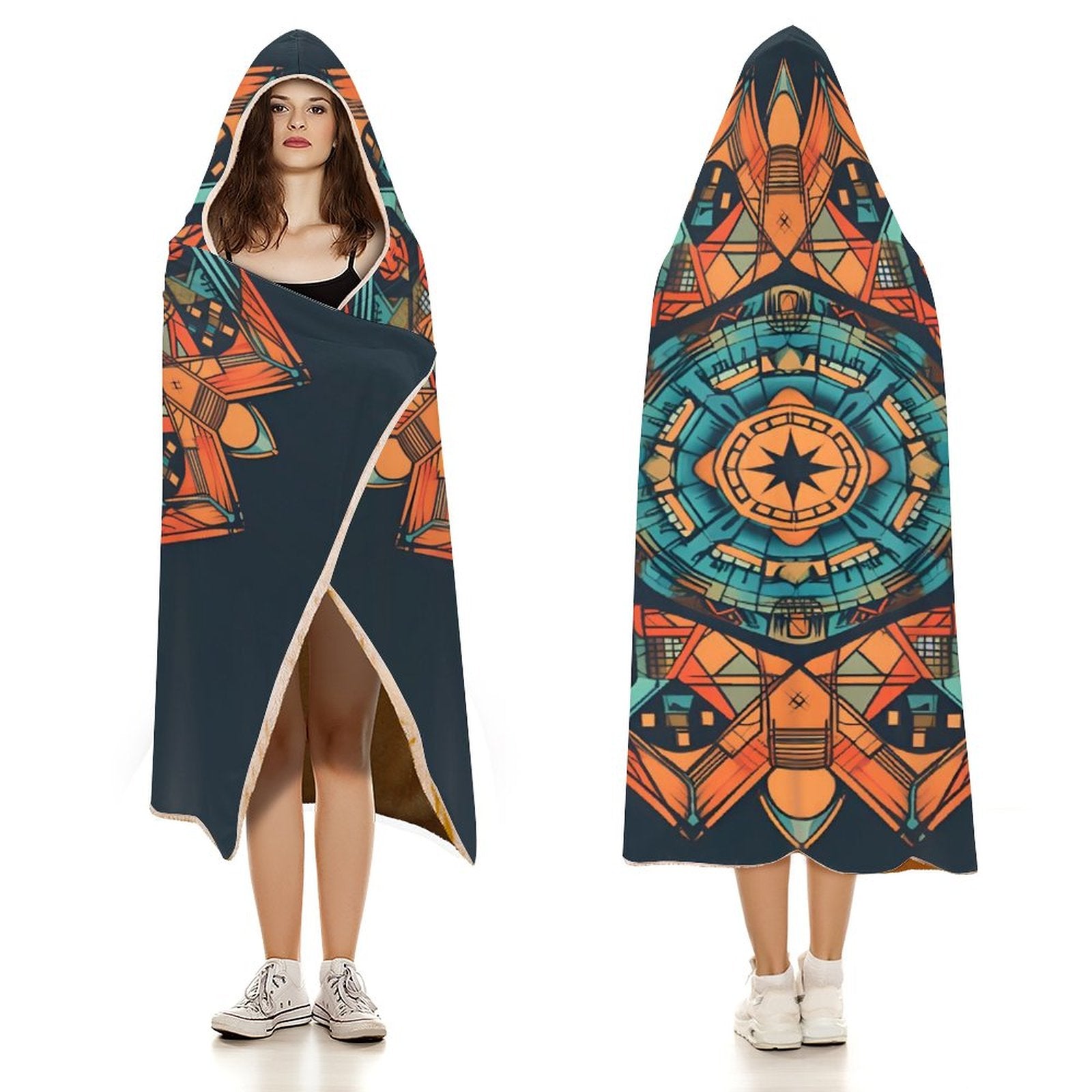 Geometric Hooded Blanket