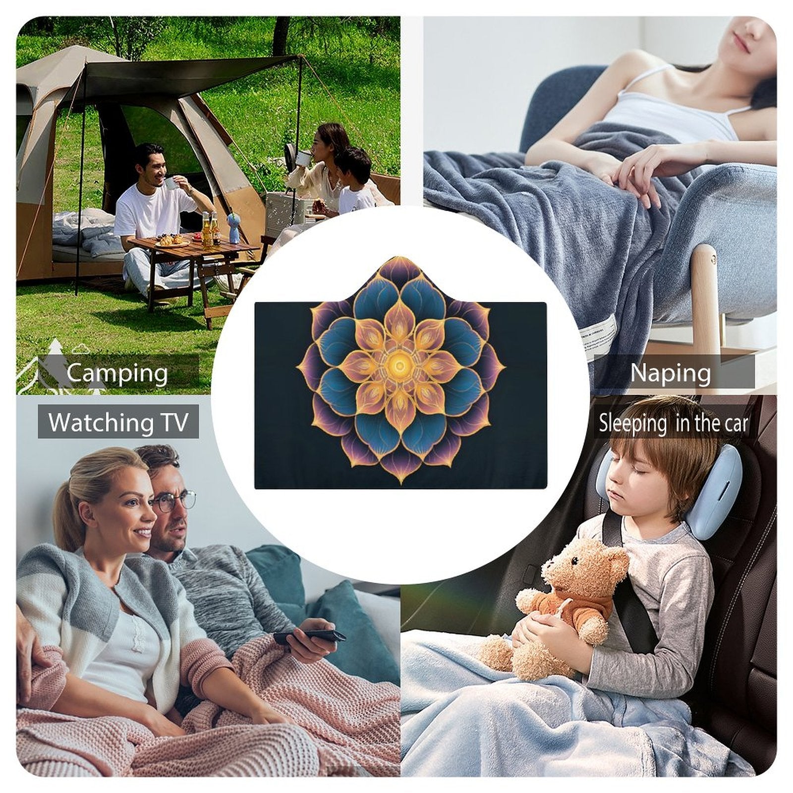 Manta con capucha Lotus