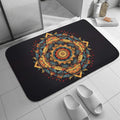 Alfombra geométrica de terciopelo coral
