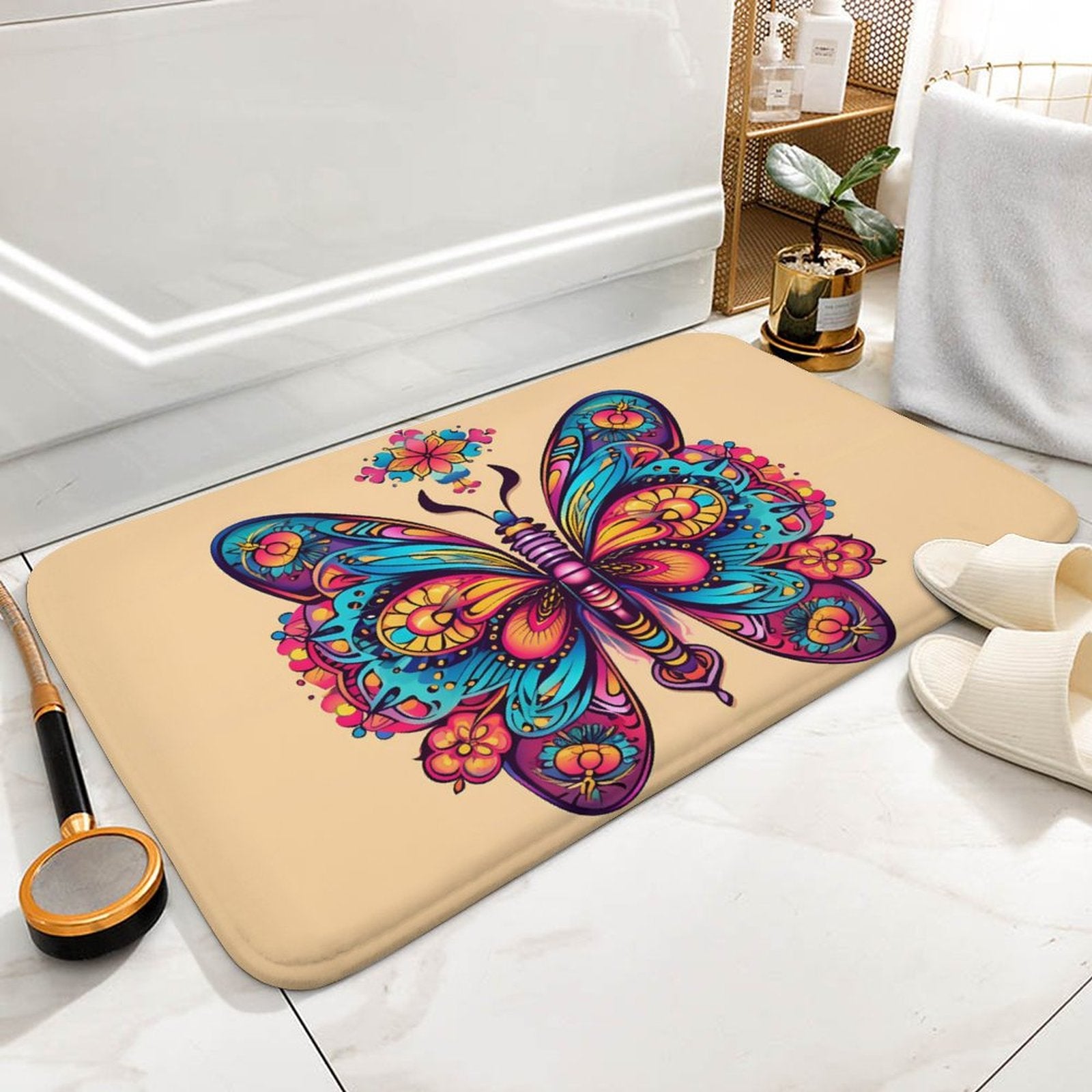 Butterfly Coral Velvet Rug