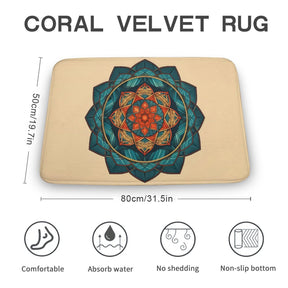 Geometric Coral Velvet Rug