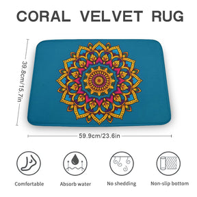 Sunflower Coral Velvet Rug