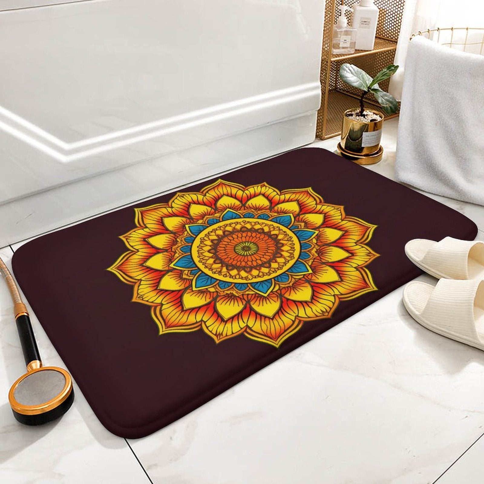 Sunflower Coral Velvet Rug