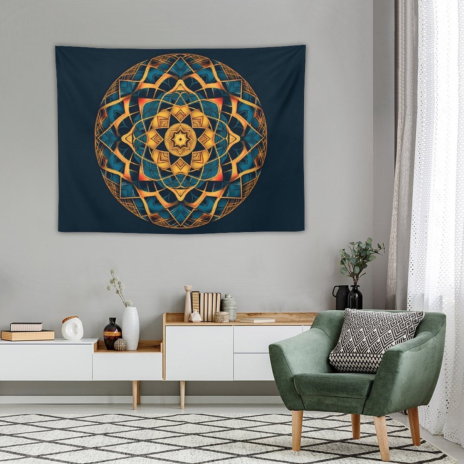 Tapiz geométrico de pared