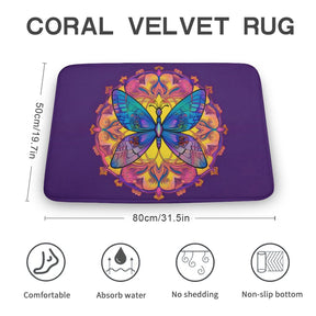 Butterfly Coral Velvet Rug