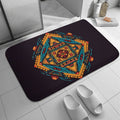 Alfombra geométrica de terciopelo coral