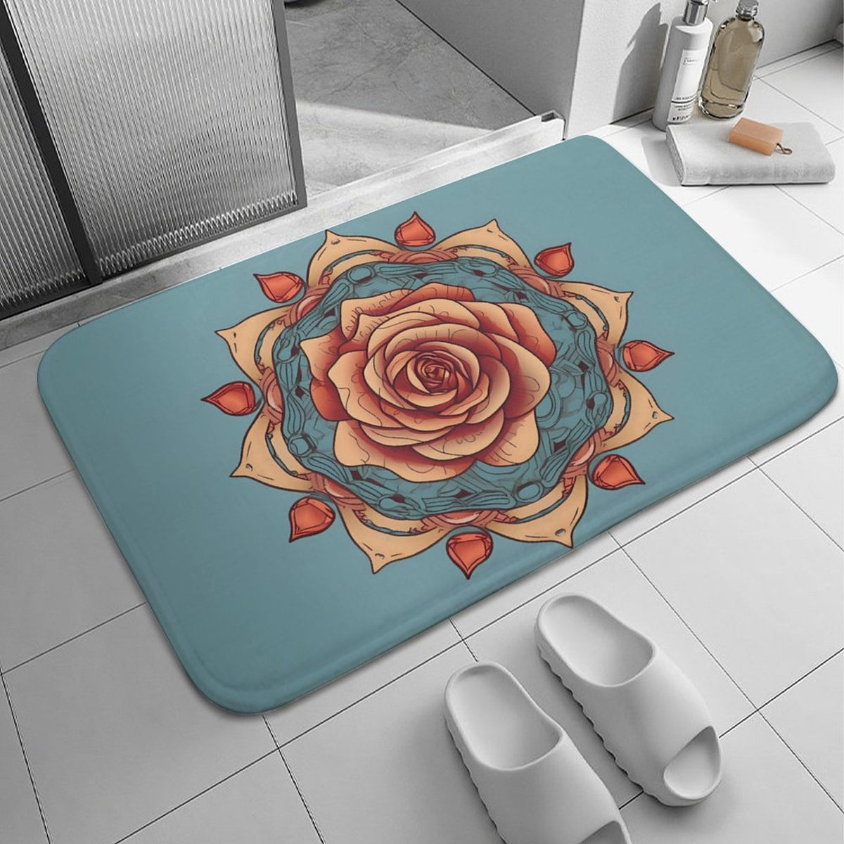 Rose Coral Velvet Rug