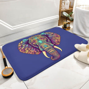 Elephant Coral Velvet Rug