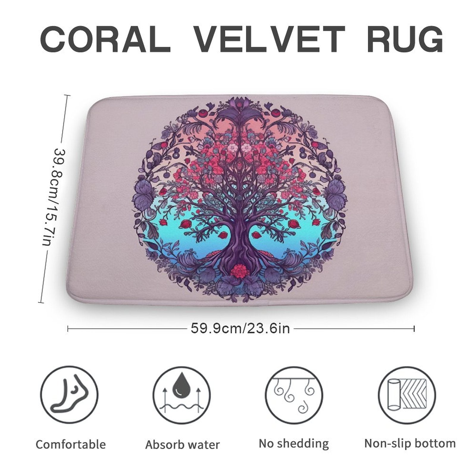 Tree Coral Velvet Rug