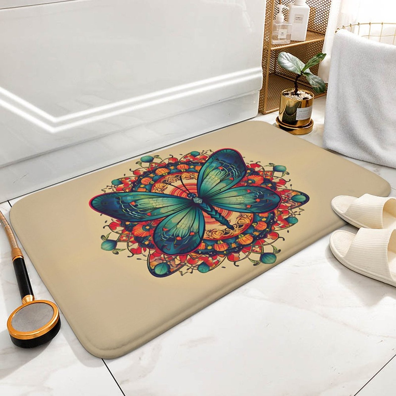 Butterfly Coral Velvet Rug