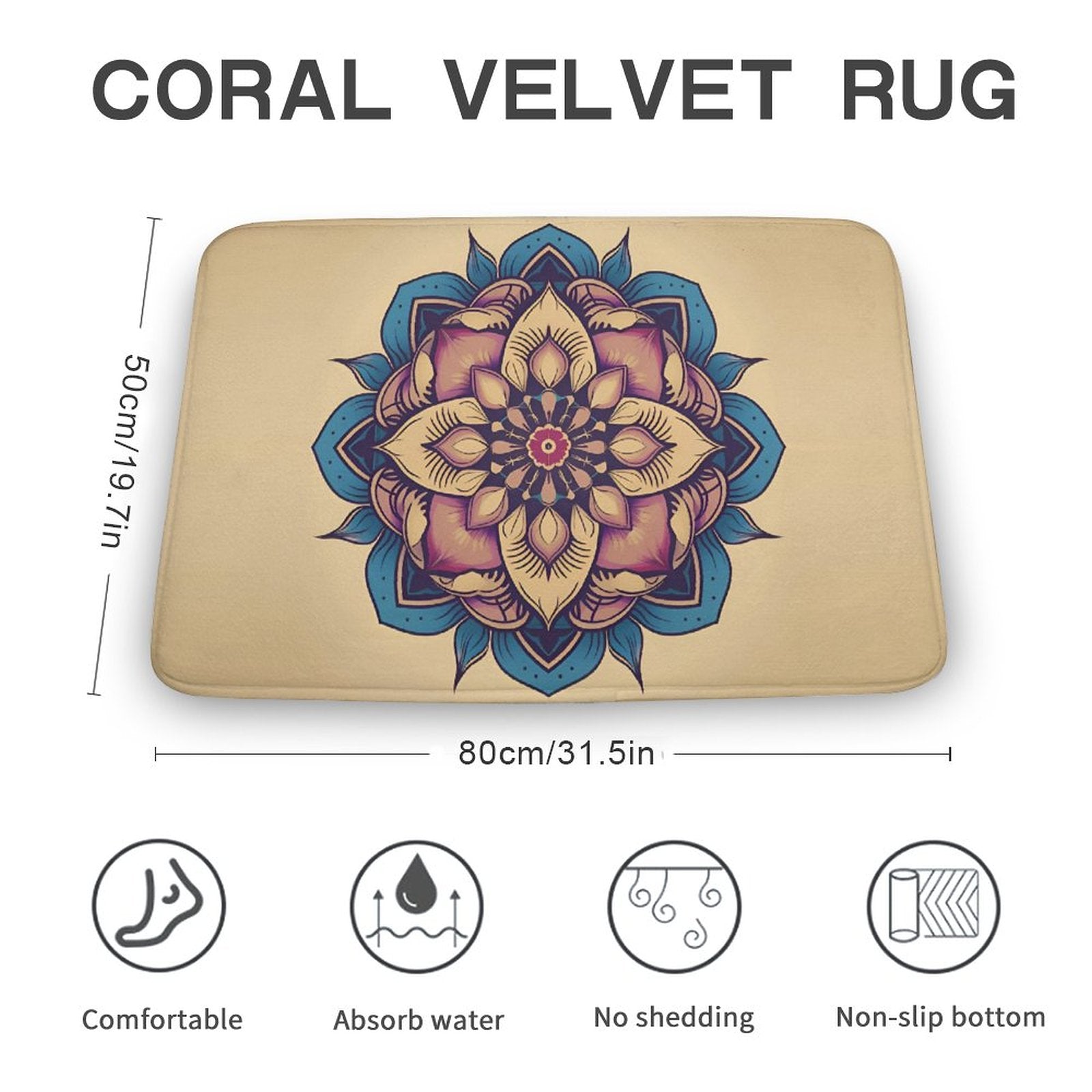 Lotus Coral Velvet Rug