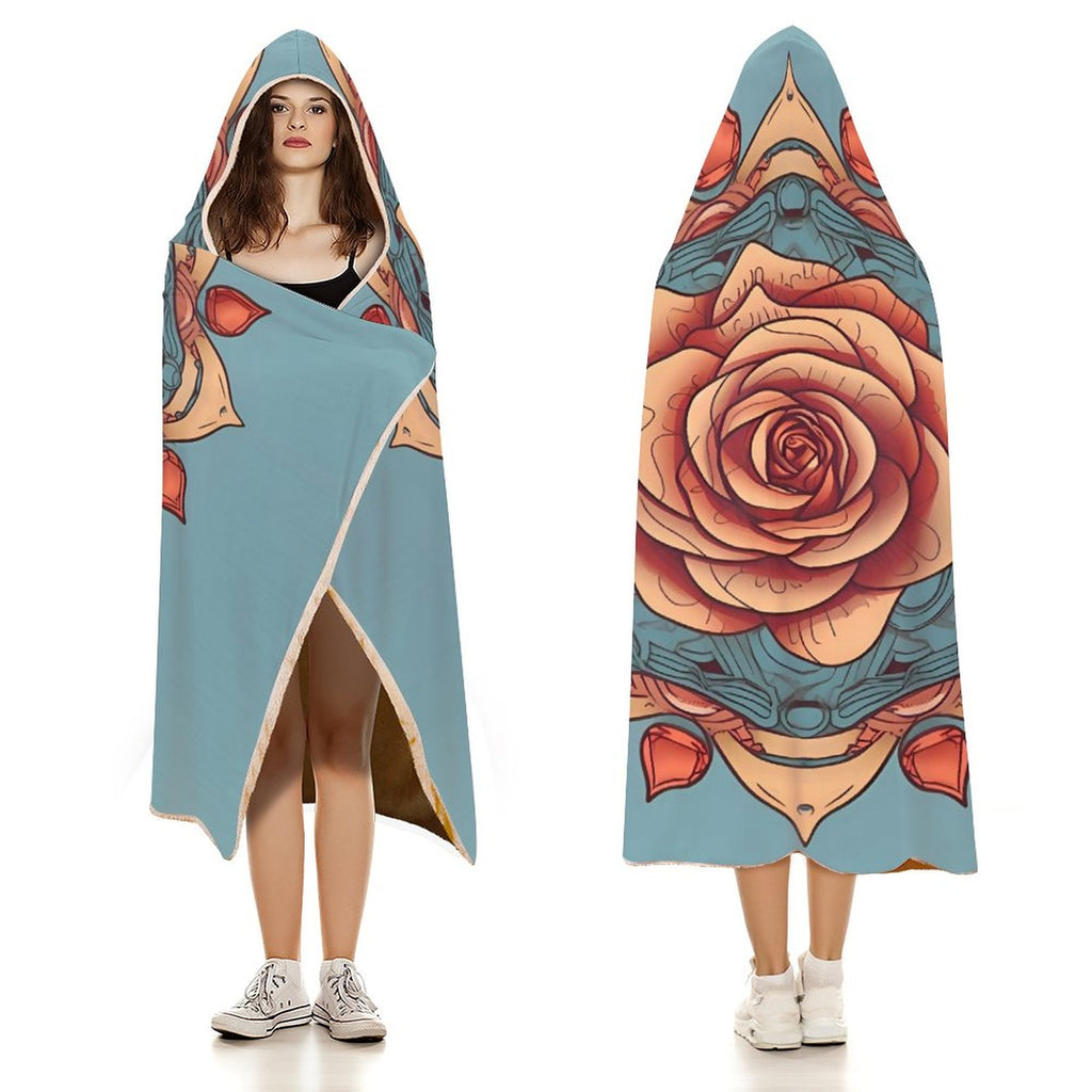 Rose Hooded Blanket